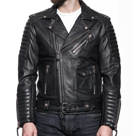 MASTER SUPPY CO. BLACK LEATHER MOTORCYCLE JACKET - BELVEDERE XS - Picture 10 of 16